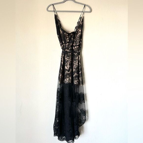 Jen’s Pirate Booty Cathedral Maxi Black Dress Lace Sheer Wrap Size M - Picture 5 of 9